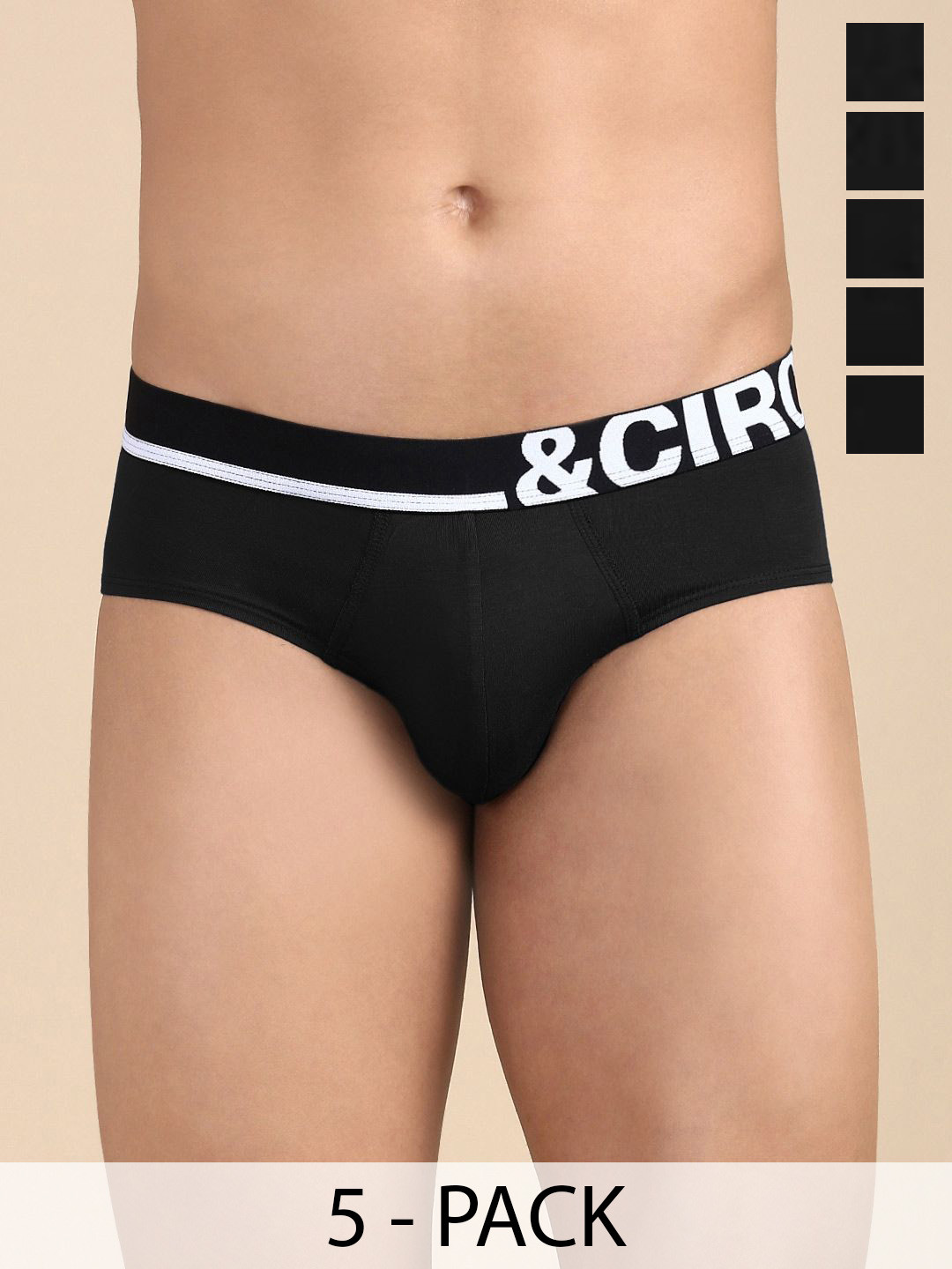 &CIRCUS Pack Of 5 Mid-Rise Basic Airsoft Beechwood Briefs