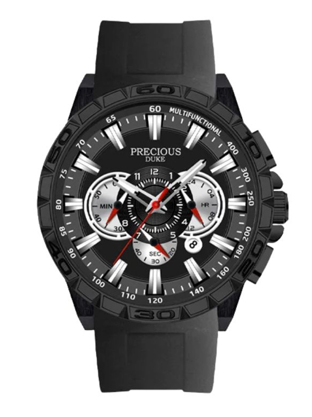 Precious Duke Men Patterned Dial Analogue Watch PD_818453913238-Black