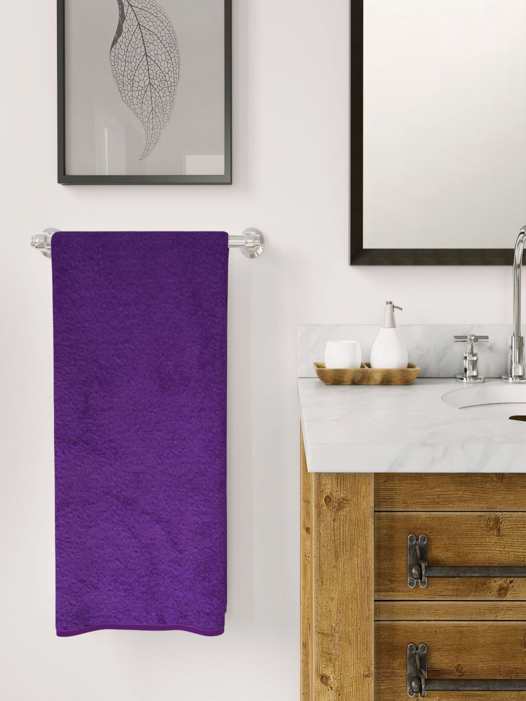 Threadwear Purple Terry Cotton 300 GSM Supesoft Breathable Bath Towel