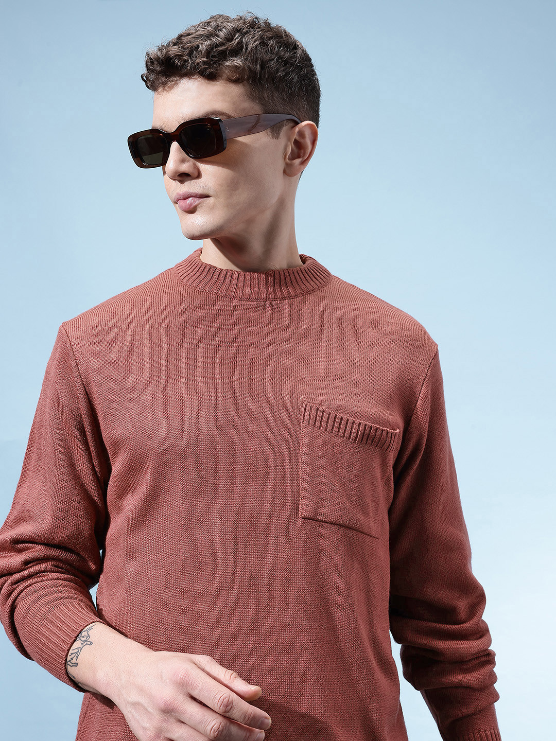glitchez Patch Pocket Pullover Sweaters