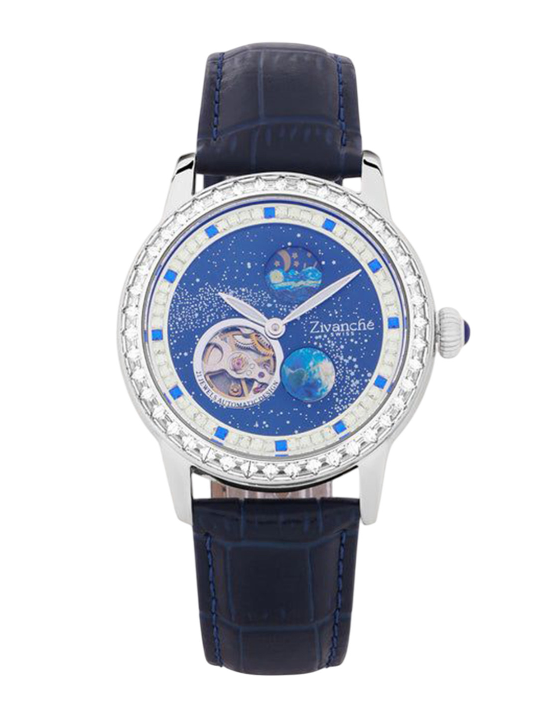 ZAADRAN Unisex Leather Straps Analogue Watch Infinite Universe Series