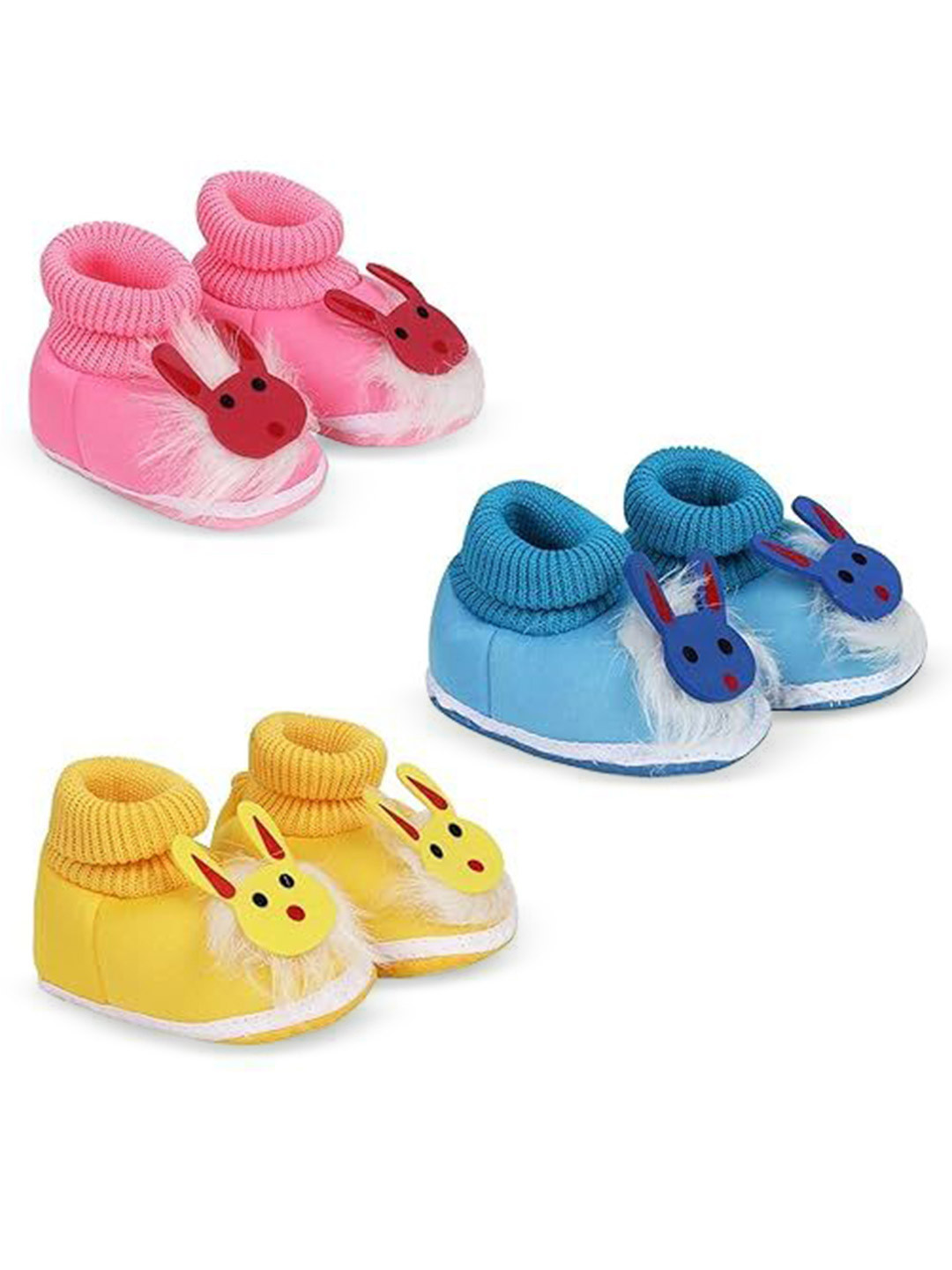 PEARSILK Kids Set of 3 Cotton Booties