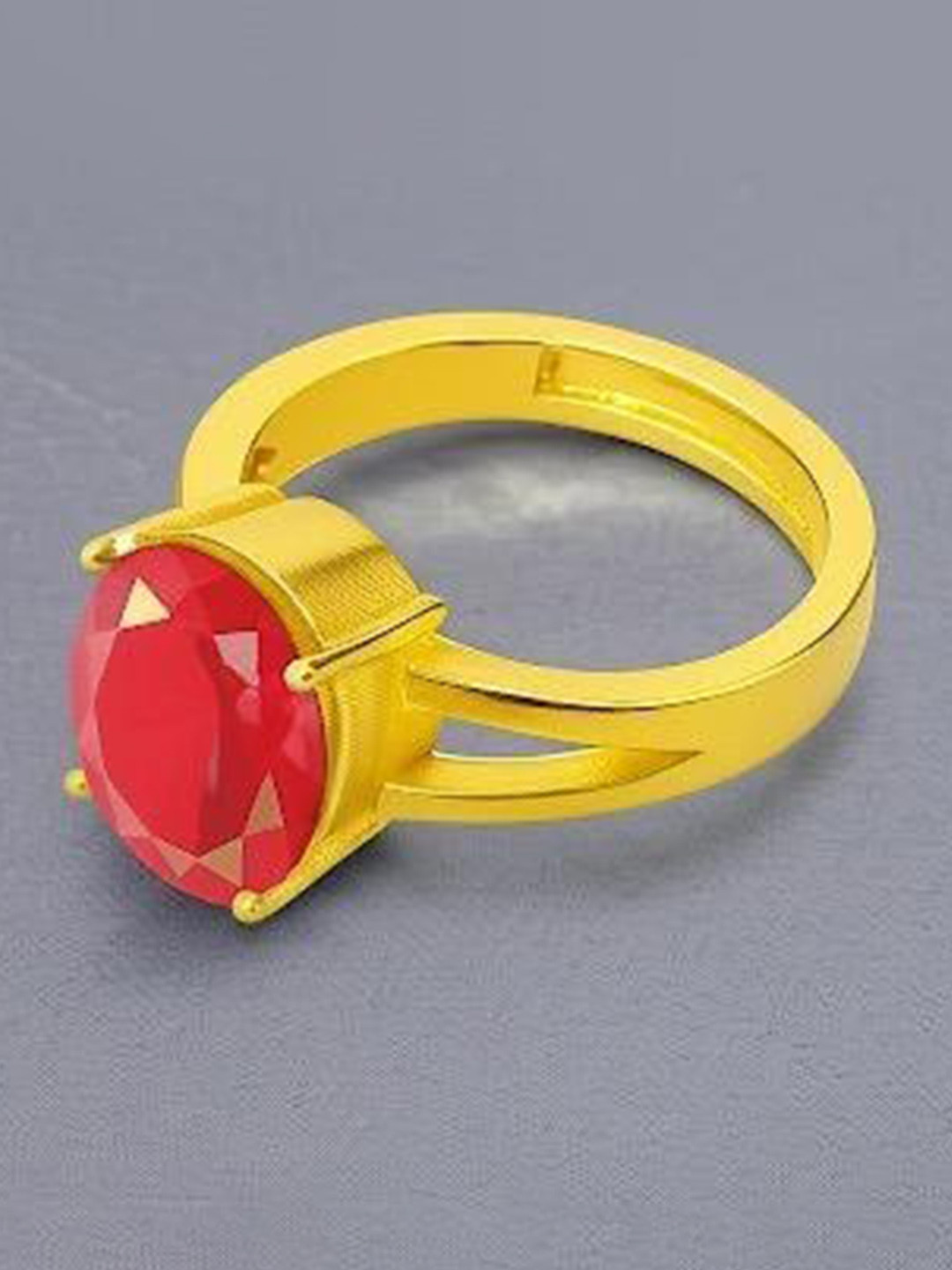PANKHIL Gold-Plated Artificial Stones Studded Finger Ring