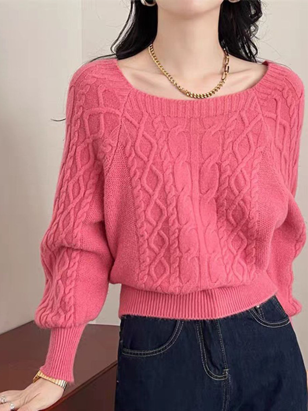 StyleCast Men Cable Knit Scoop Neck Long Sleeves Pullover Sweaters