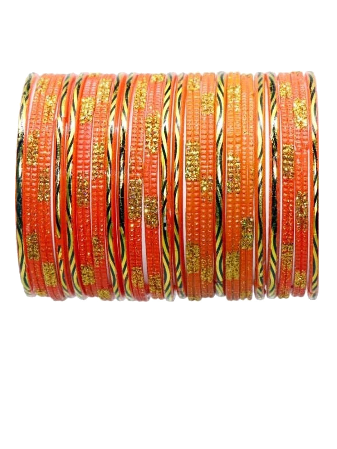 Shasmi Set Of 34 Artificial Stone Studded Bangles