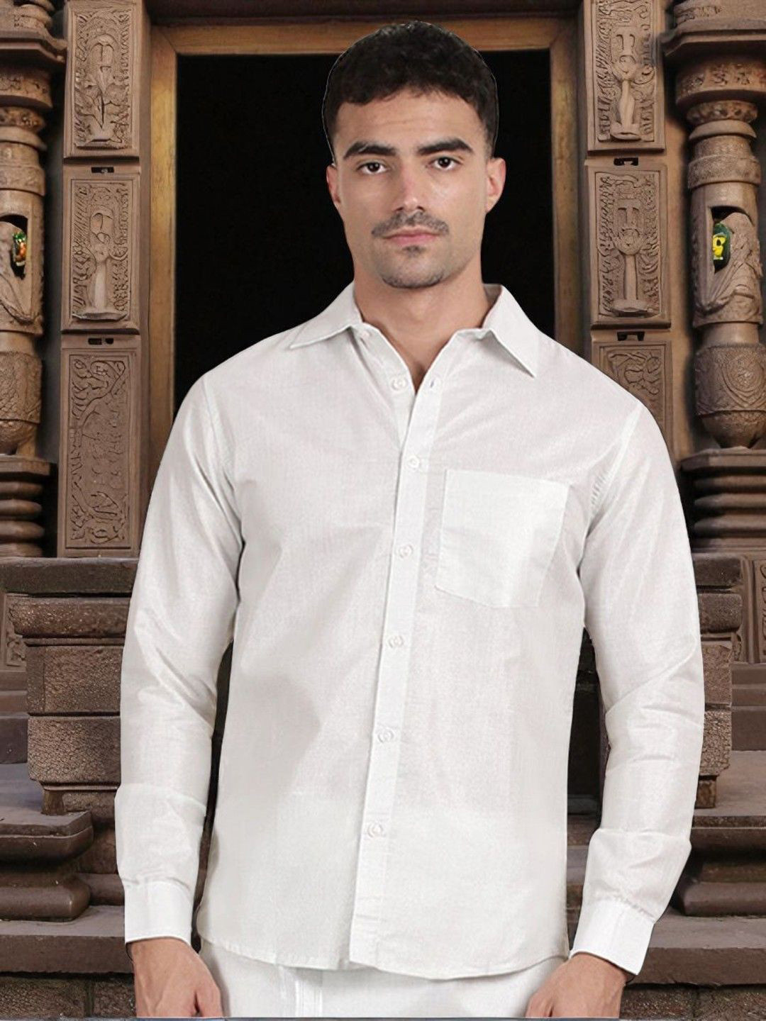 WHITE HEART Men Modern Fit Solid Spread Collar Casual Shirt