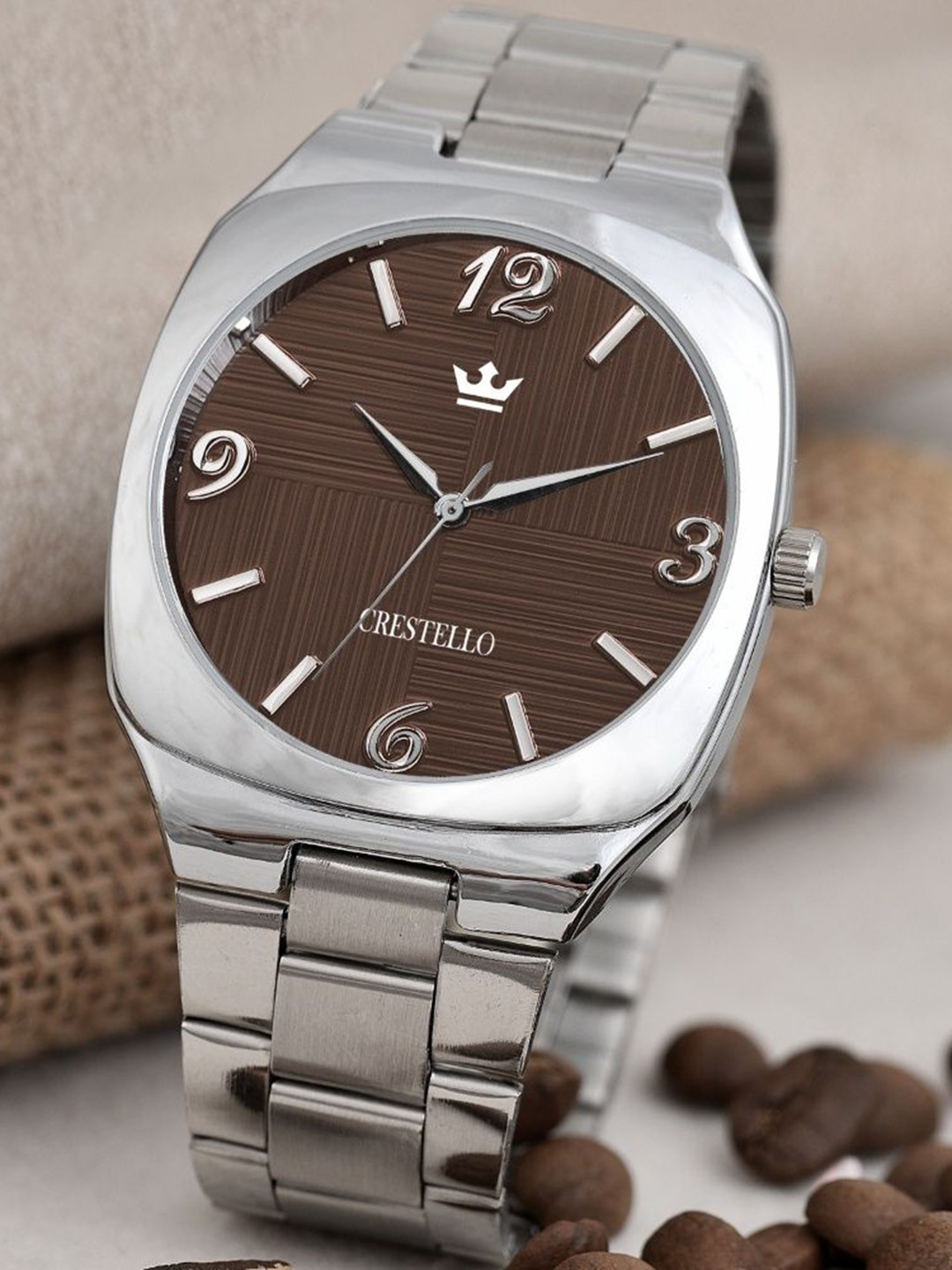 CRESTELLO Men Dial & Stainless Steel Straps Analogue Watch CR-G251-BRW-CH