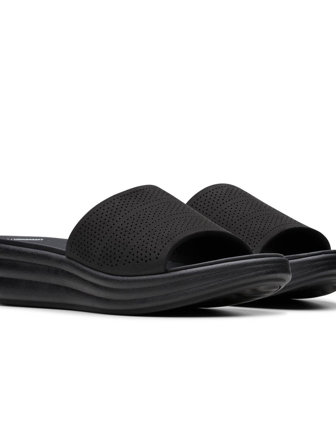 Clarks Women Flatform Heels Sandals With Laser Cuts