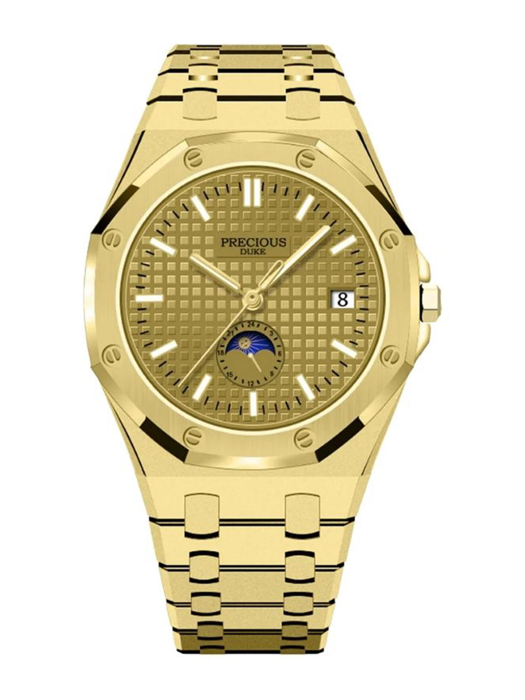 Precious Duke Men Dial & Stainless Steel Straps Analogue Watch PD_856758343265-Golden