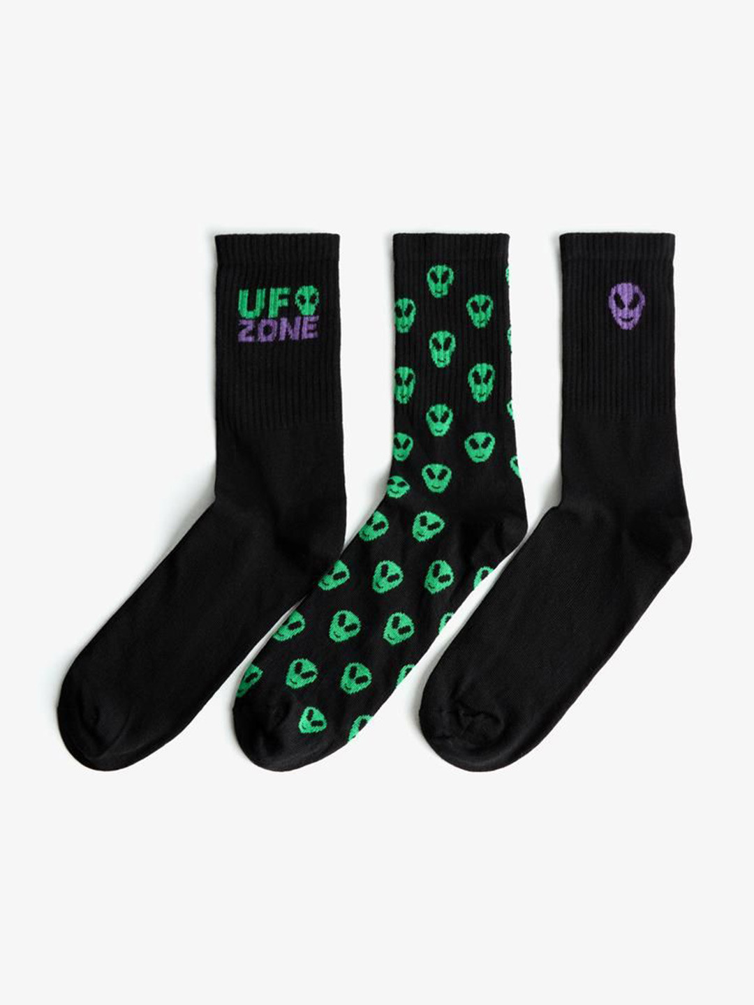 Bershka 3-Pack Of Printed Socks