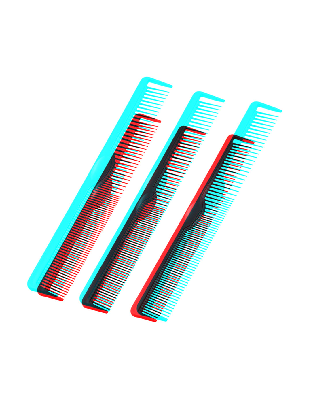 Adhvik Set Of 3 Carbon Fiber Antistatic Barber Combs