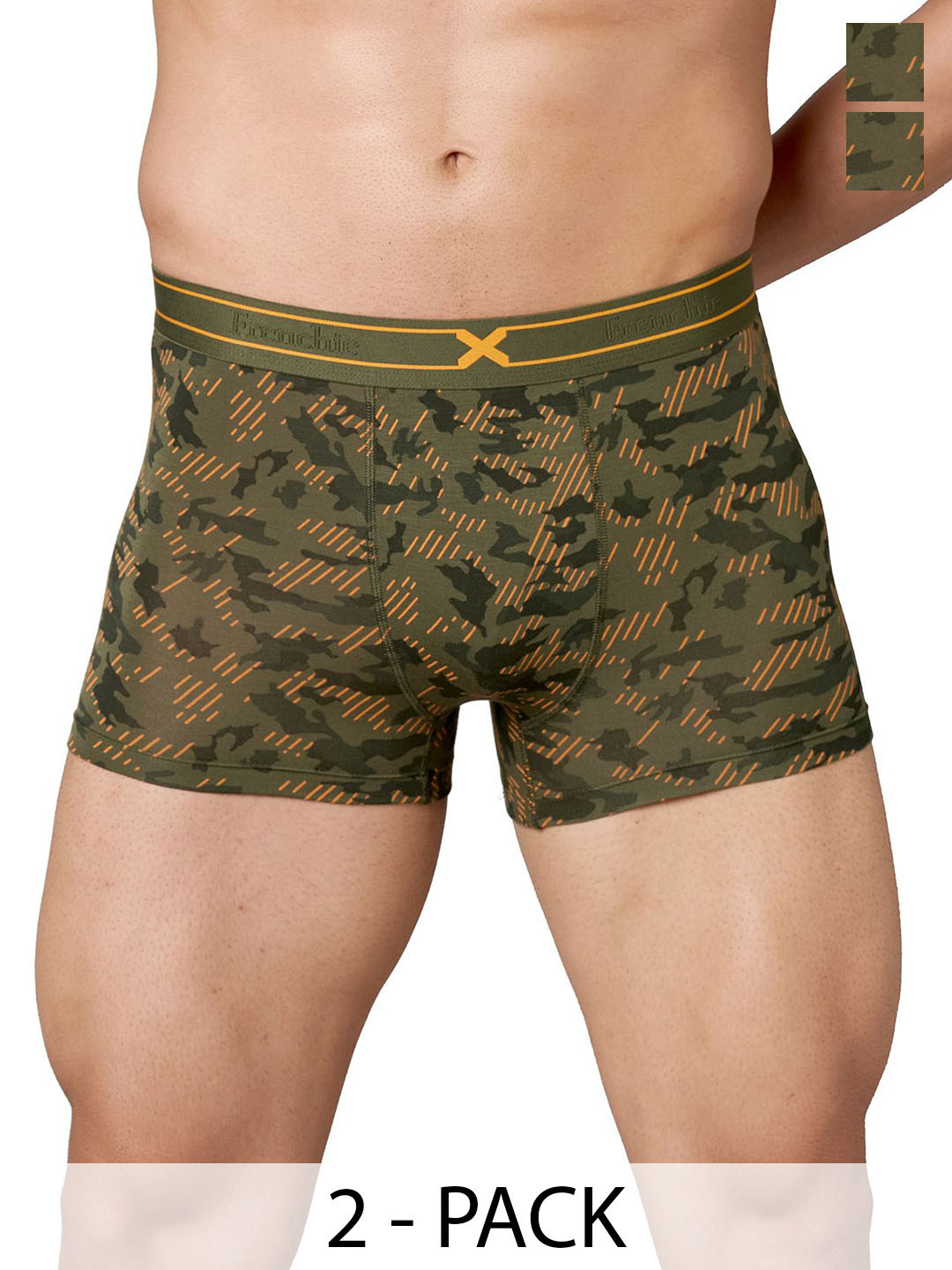 FRENCHIE Pack Of 2 Mid-Rise Short Trunks FR-MI-TR-RAGE-1X5-BOLIV-S-PO2