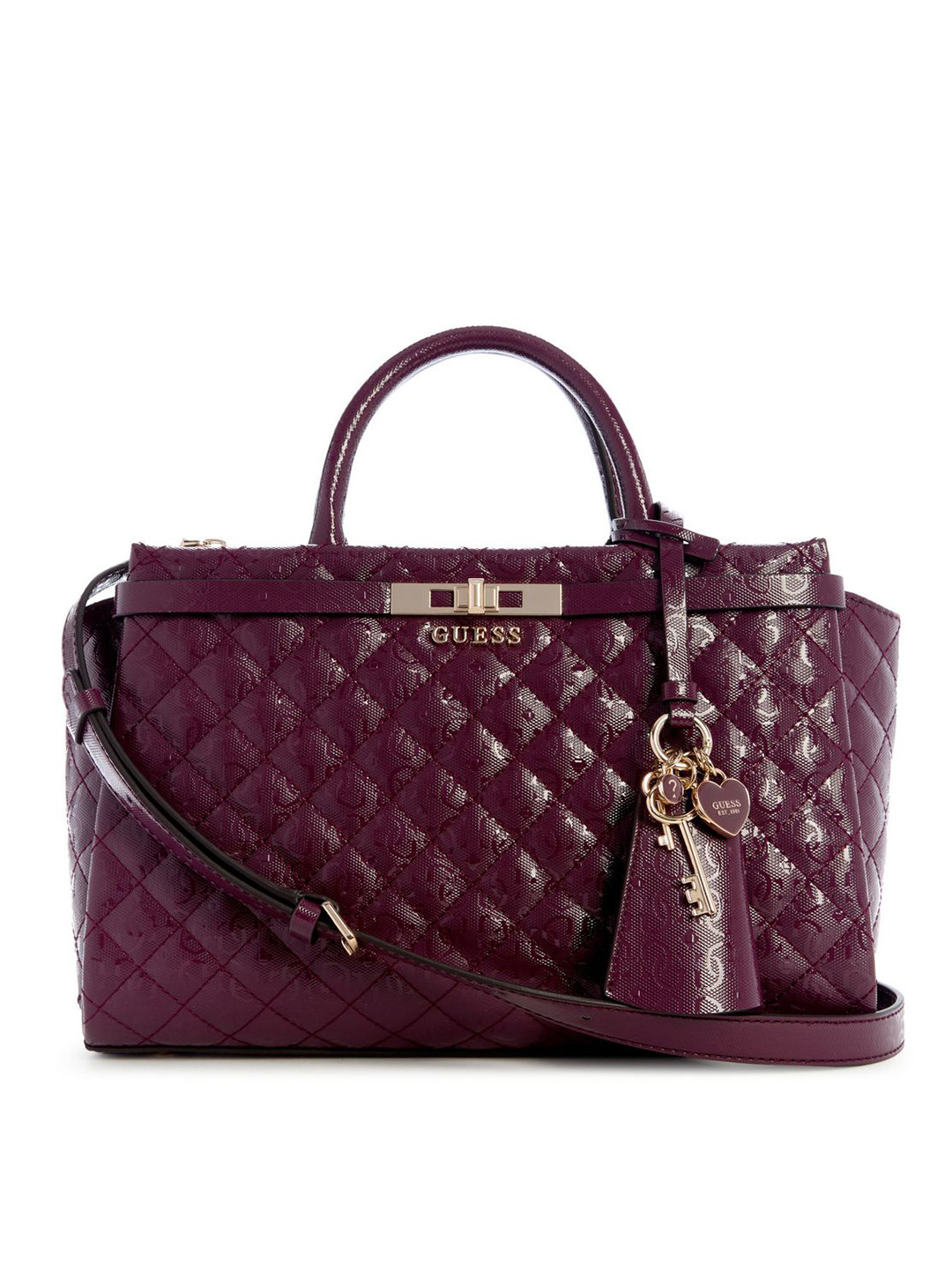 GUESS Quilted Medium Structured Satchel Bag
