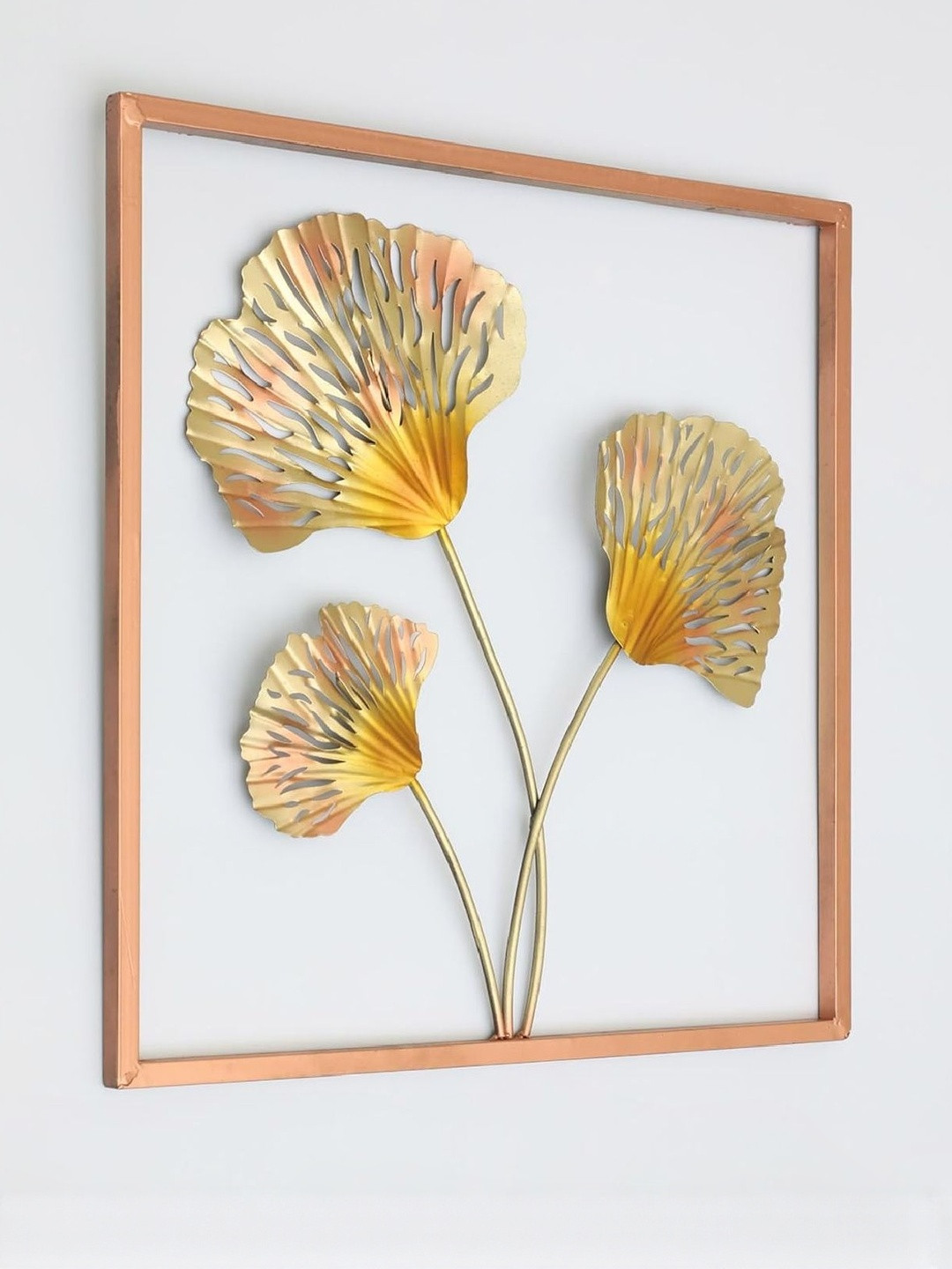 Urban Hamlet Golden Ginkgo Leaf Metal Wall Art
