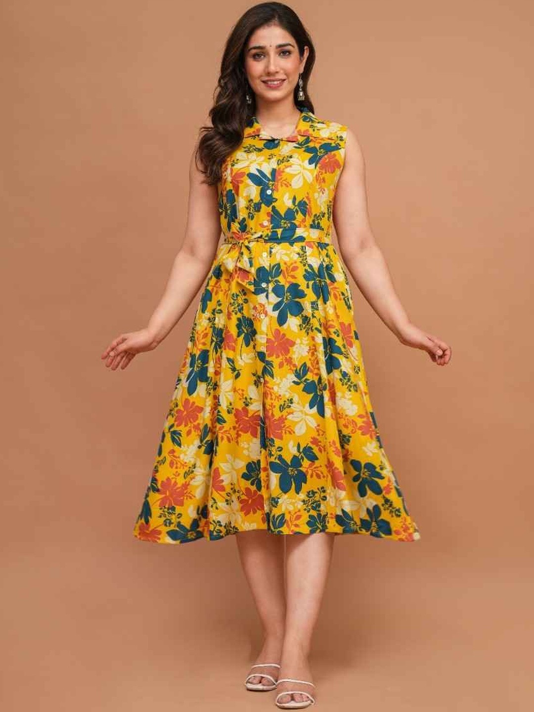 VIPY HANGER Floral Print A-Line Dress