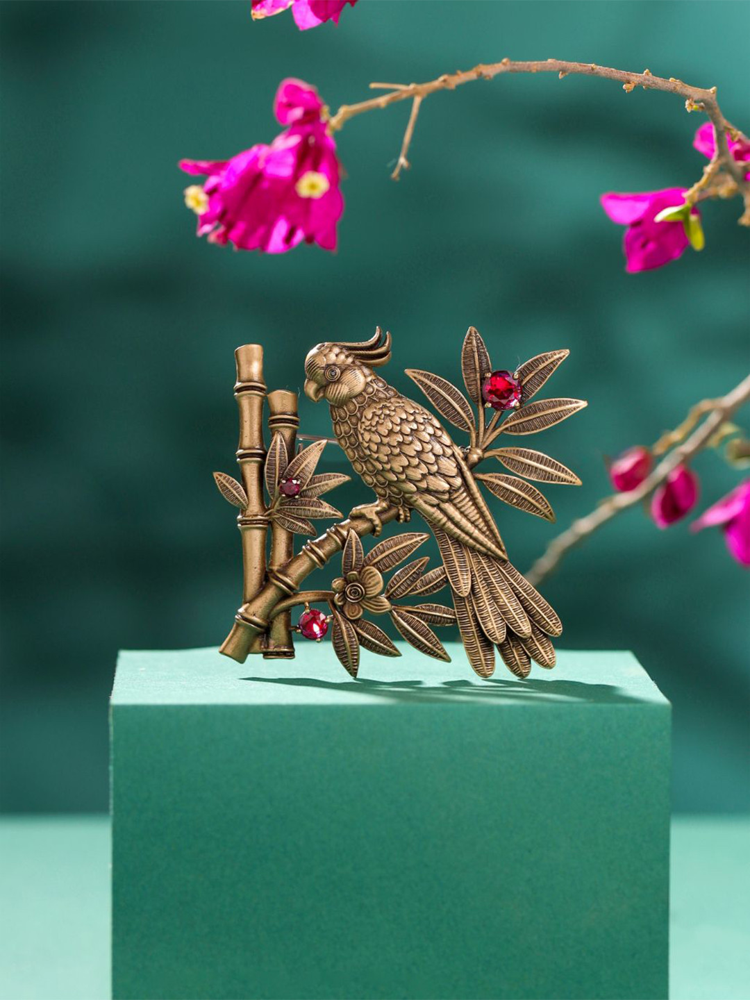 COSA NOSTRAA Men Artificial Stones Studded Jungle Song Statement Brooch