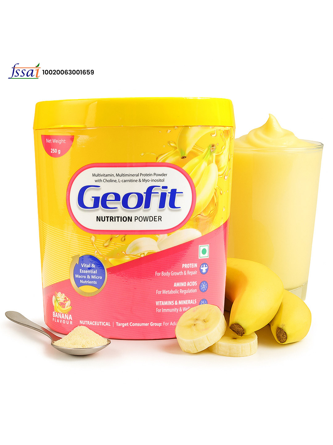 Geofit Protein Powder- 250 g- Banana Flavor