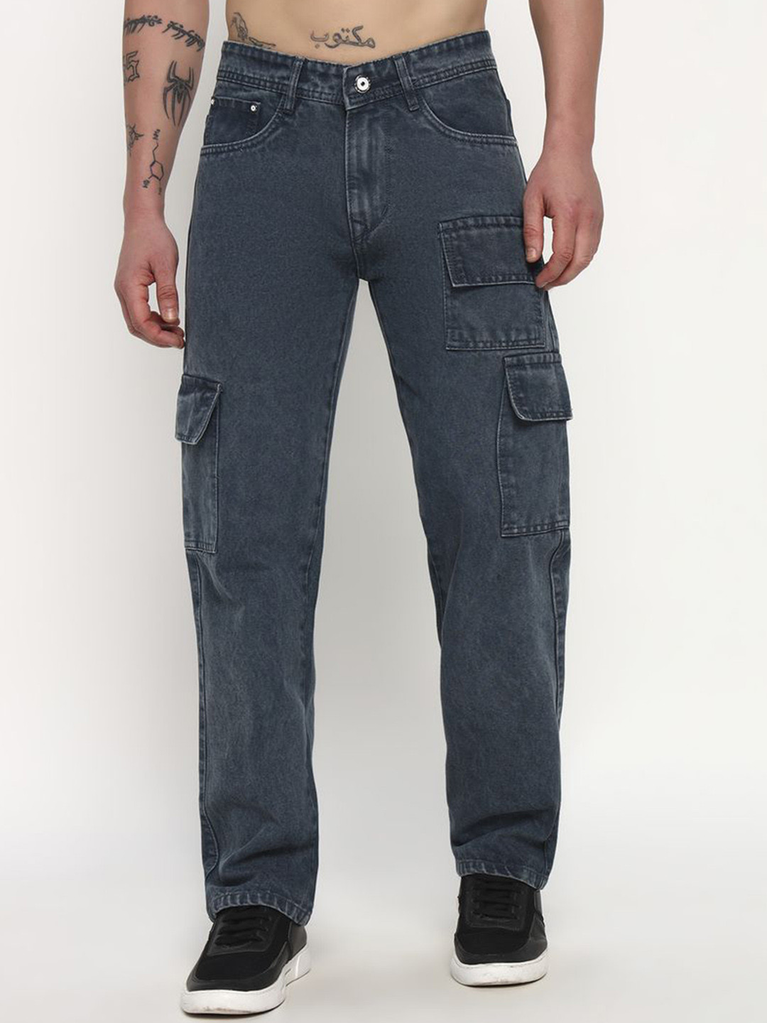 AFROZ ENTERPRISE Men Relaxed Fit Mid-Rise Cotton Cargo Jeans