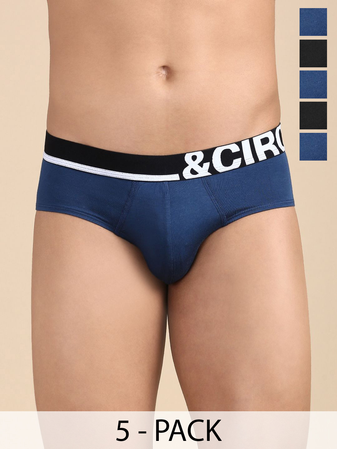 &CIRCUS Pack Of 5 Mid-Rise Basic Airsoft Beechwood Briefs