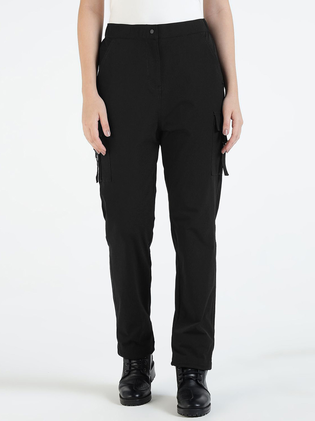 Royal Enfield Women Mid-Rise Regular Fit  Flat-Front Cargos Trousers