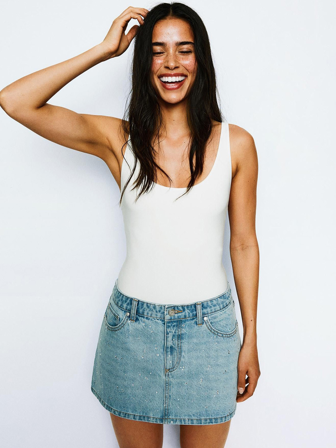 Bershka Strappy bodysuit with gathers