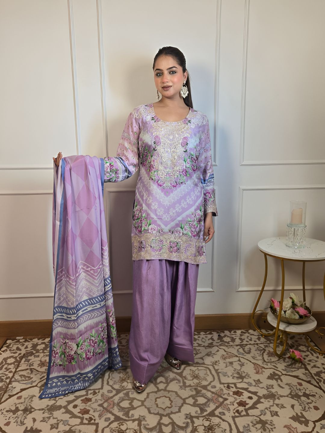 Shop Begum Women Farshi Pure Cotton Kurta With Salwar & Pure Cotton