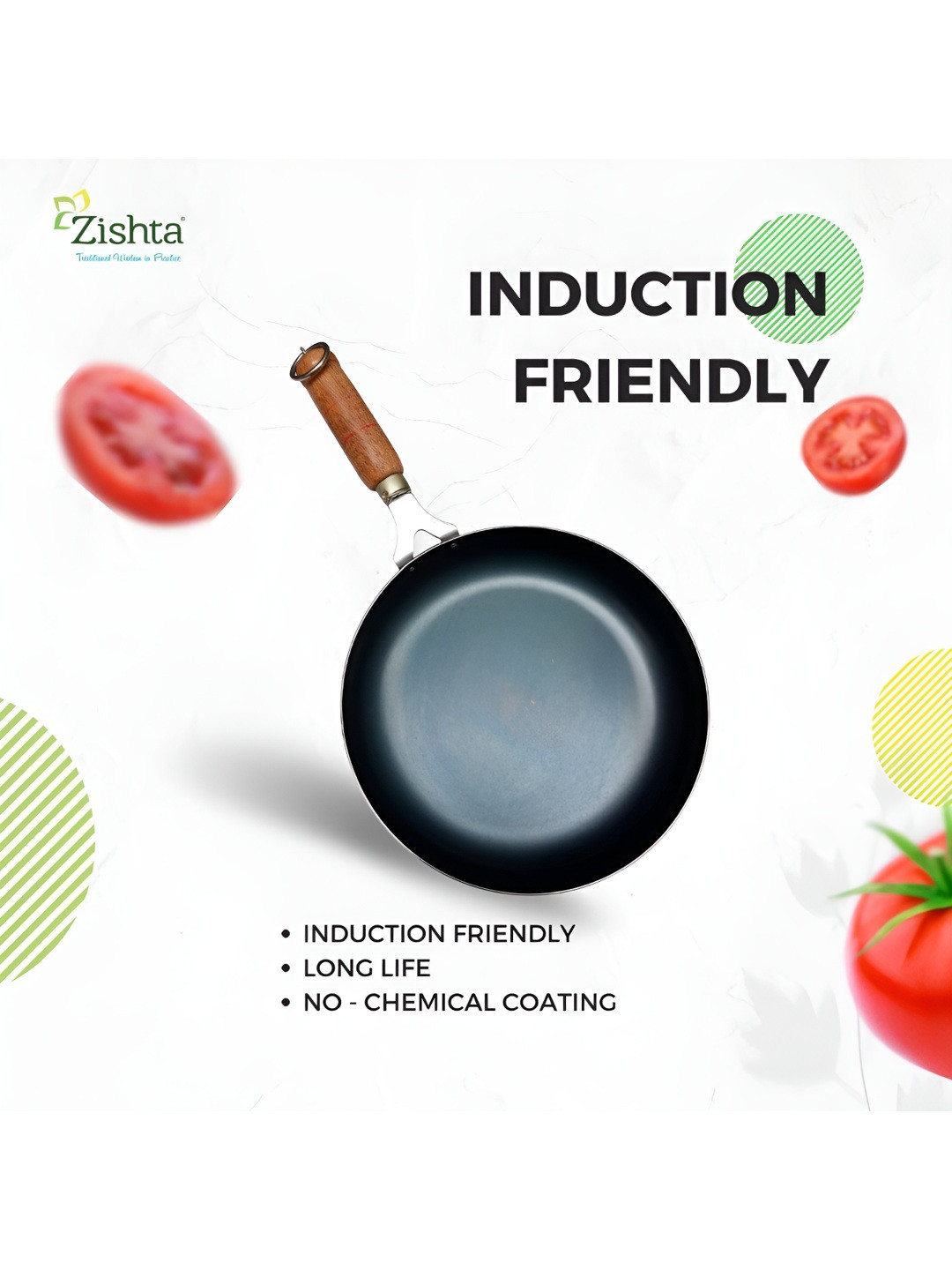 zishta Black Easy to Clean Iron Pan