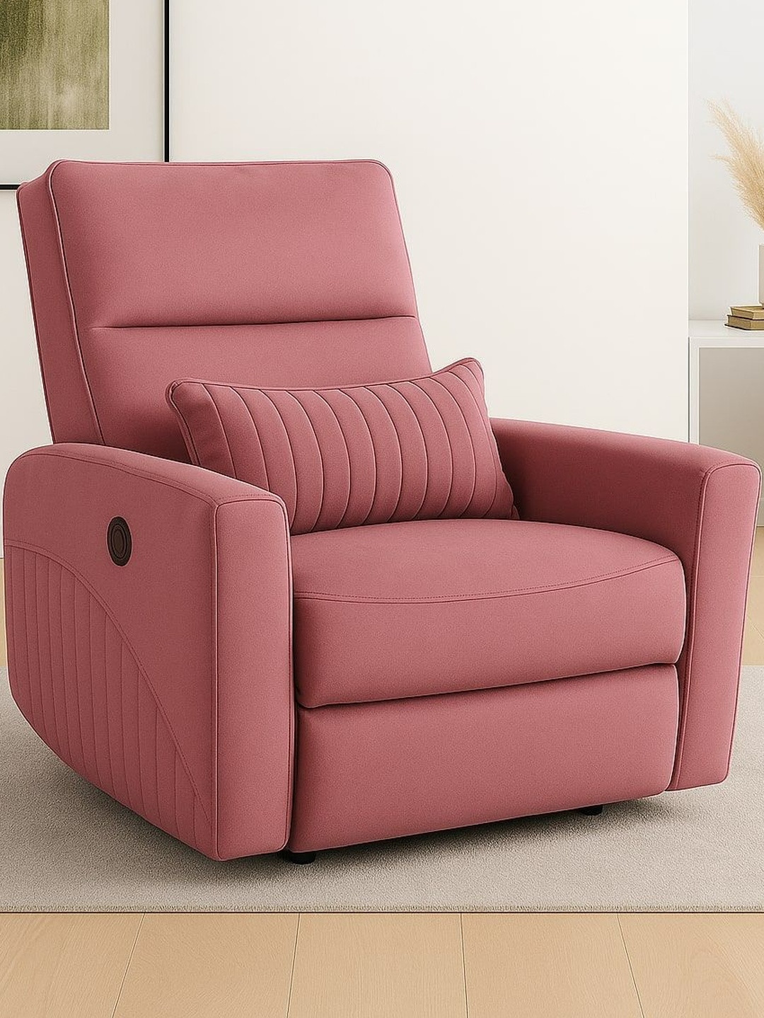SOLIS Royale - The Desired Comfort Pink 1 Seater Fabric Recliner