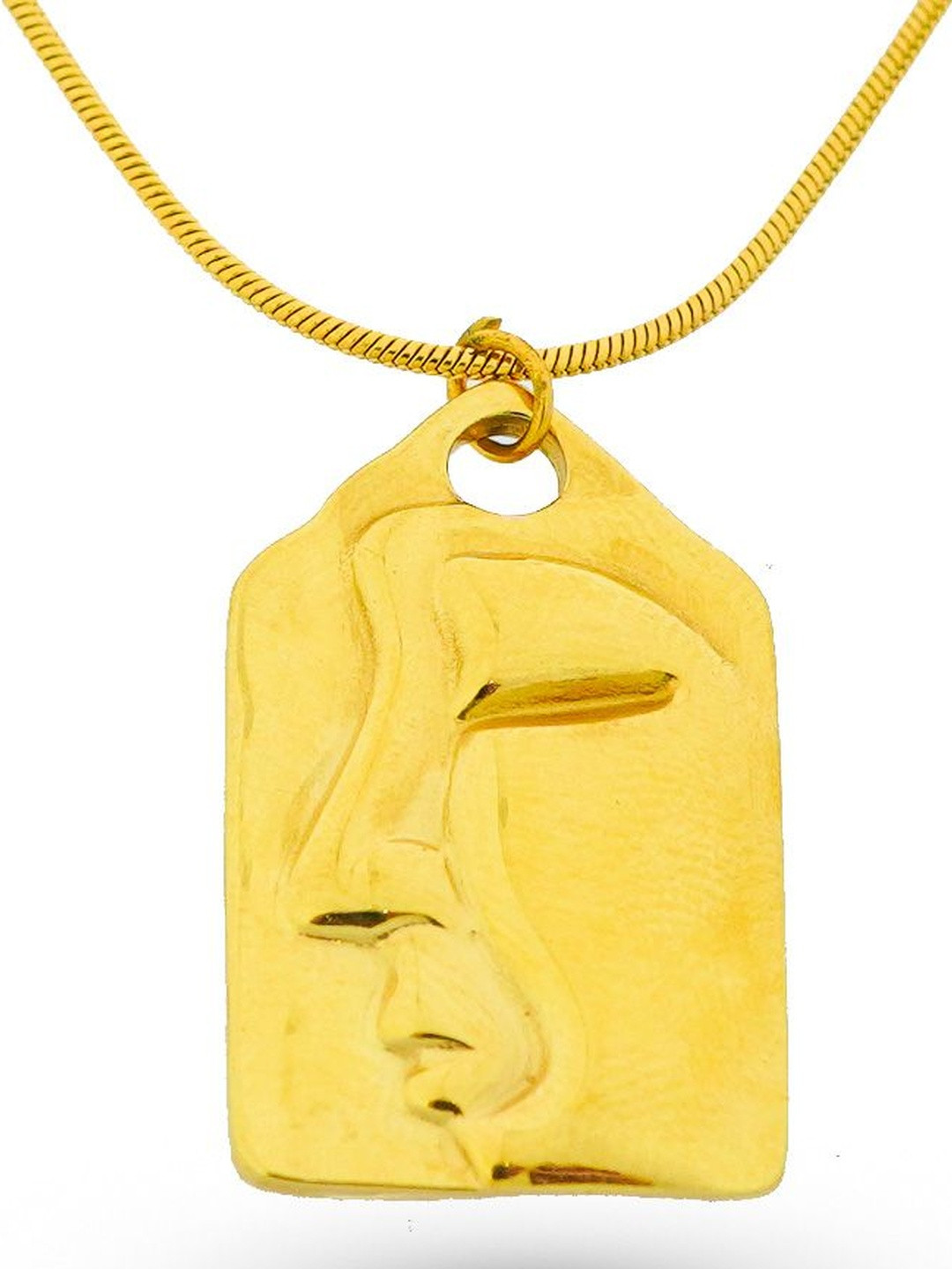 INTERSTELLAR Women Gold-Plated Circular Canva Pendants with Chains