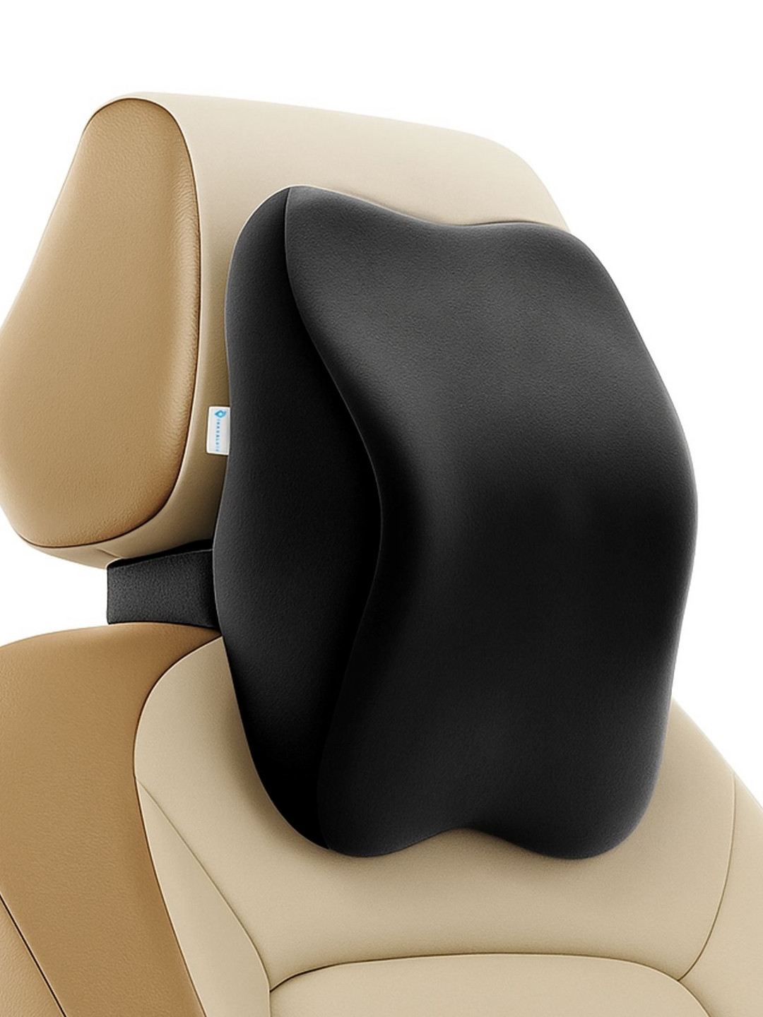 TRAVALATE Black Memory Foam Faux Velvet Travel Pillow