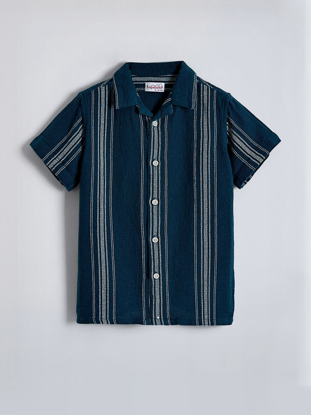 Hopscotch Boys Classic Striped Yarn-Dyed Casual Shirt