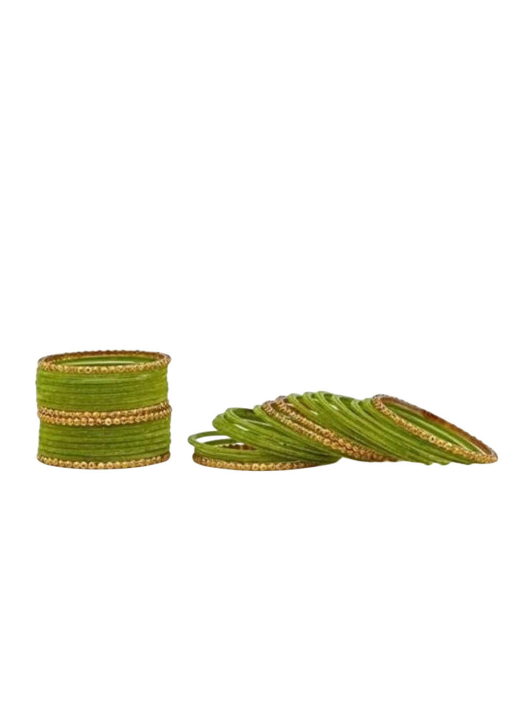Qufrozy Set Of 34 Artificial Stones Studded Bangles