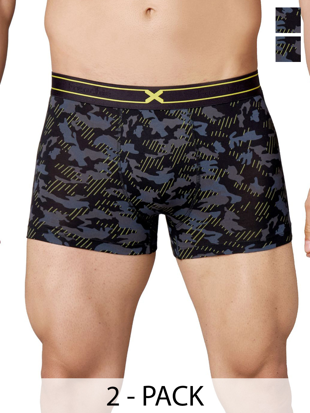 FRENCHIE Pack Of 2 Camouflage Print Moisture Wicking Trunks FR-MI-TR-RAGE-1X5-BLACK-S-PO2