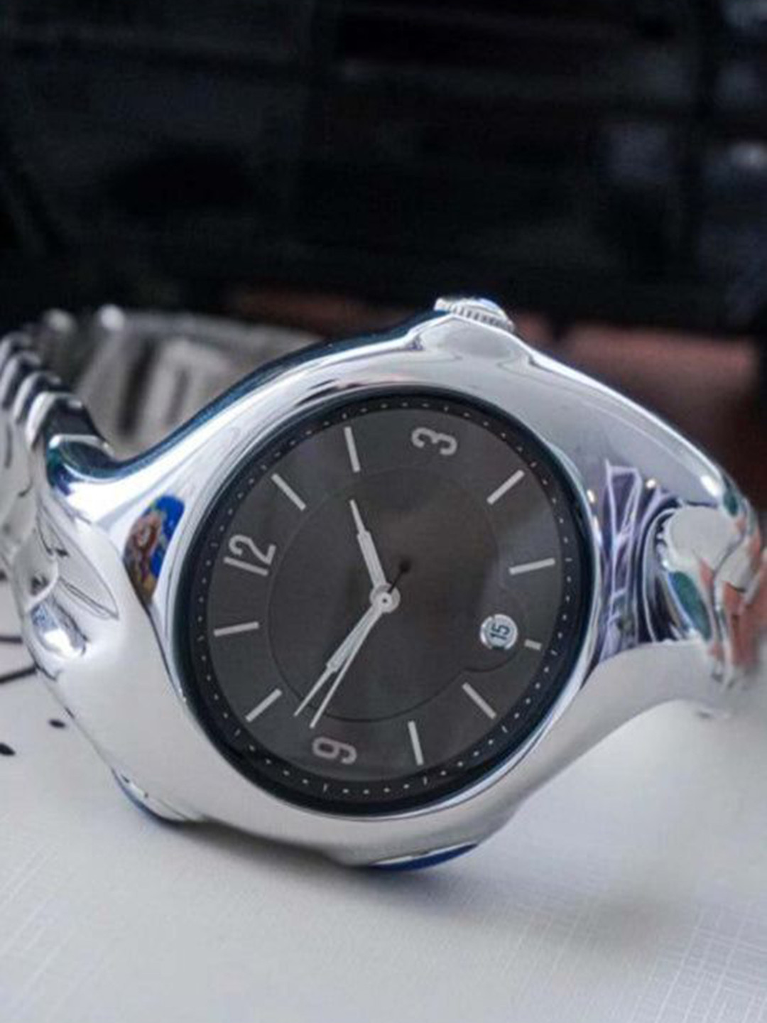 ZAADRAN Unisex Dial & Stainless Steel Straps Automatic Watch Mobius Silver Black