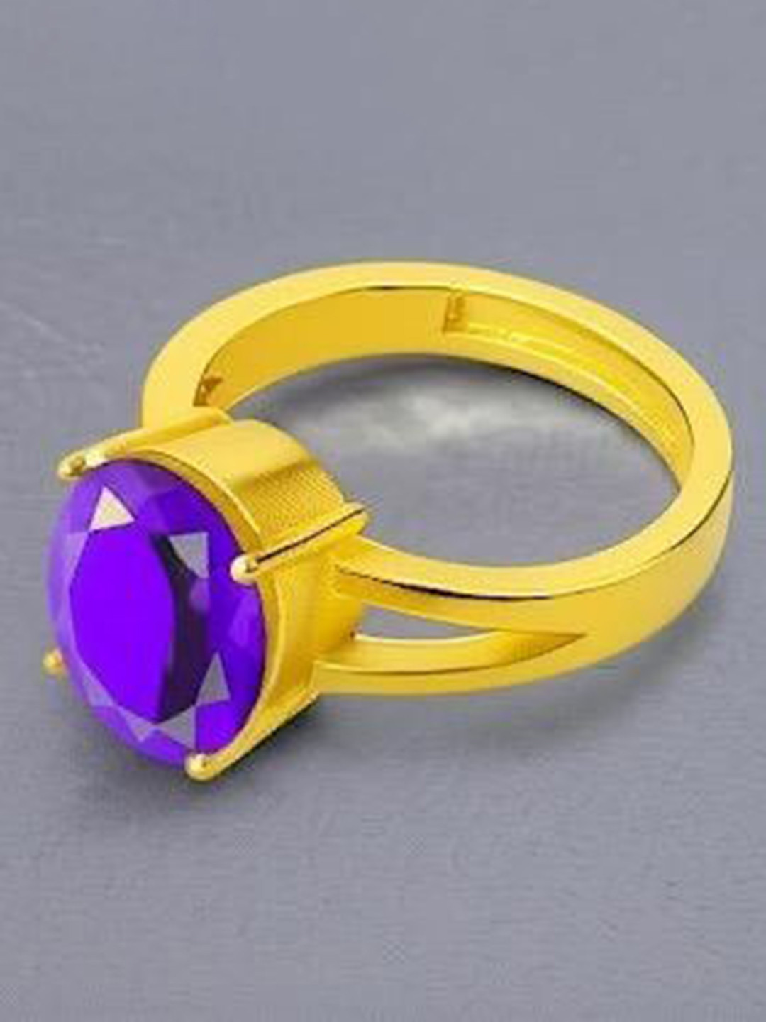 Davara Eterprise Gold-Plated Artificial Stones Studded Ring