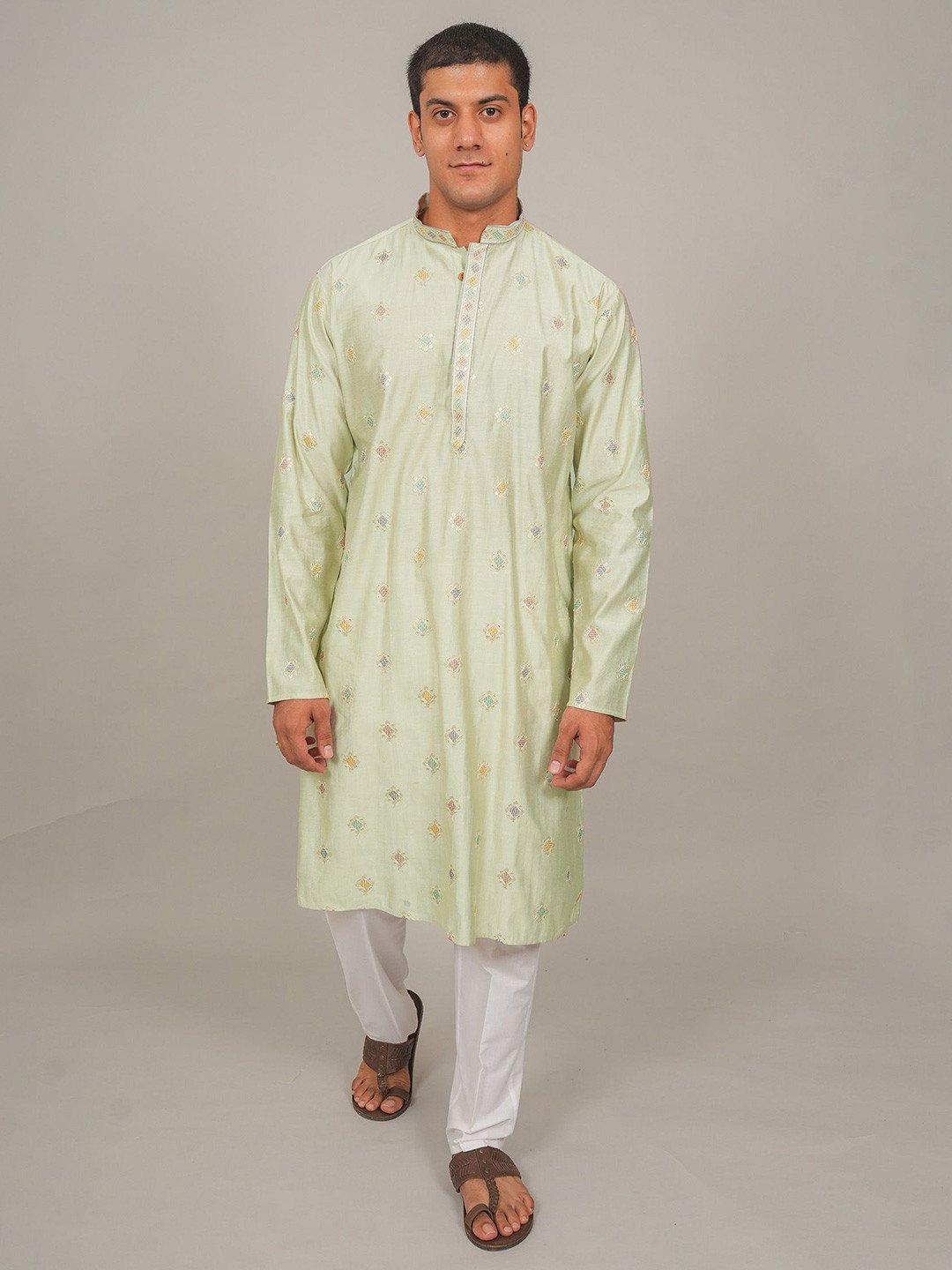 Bluesaanchi Handcrafted Cotton Kurta Pajama Set for Men