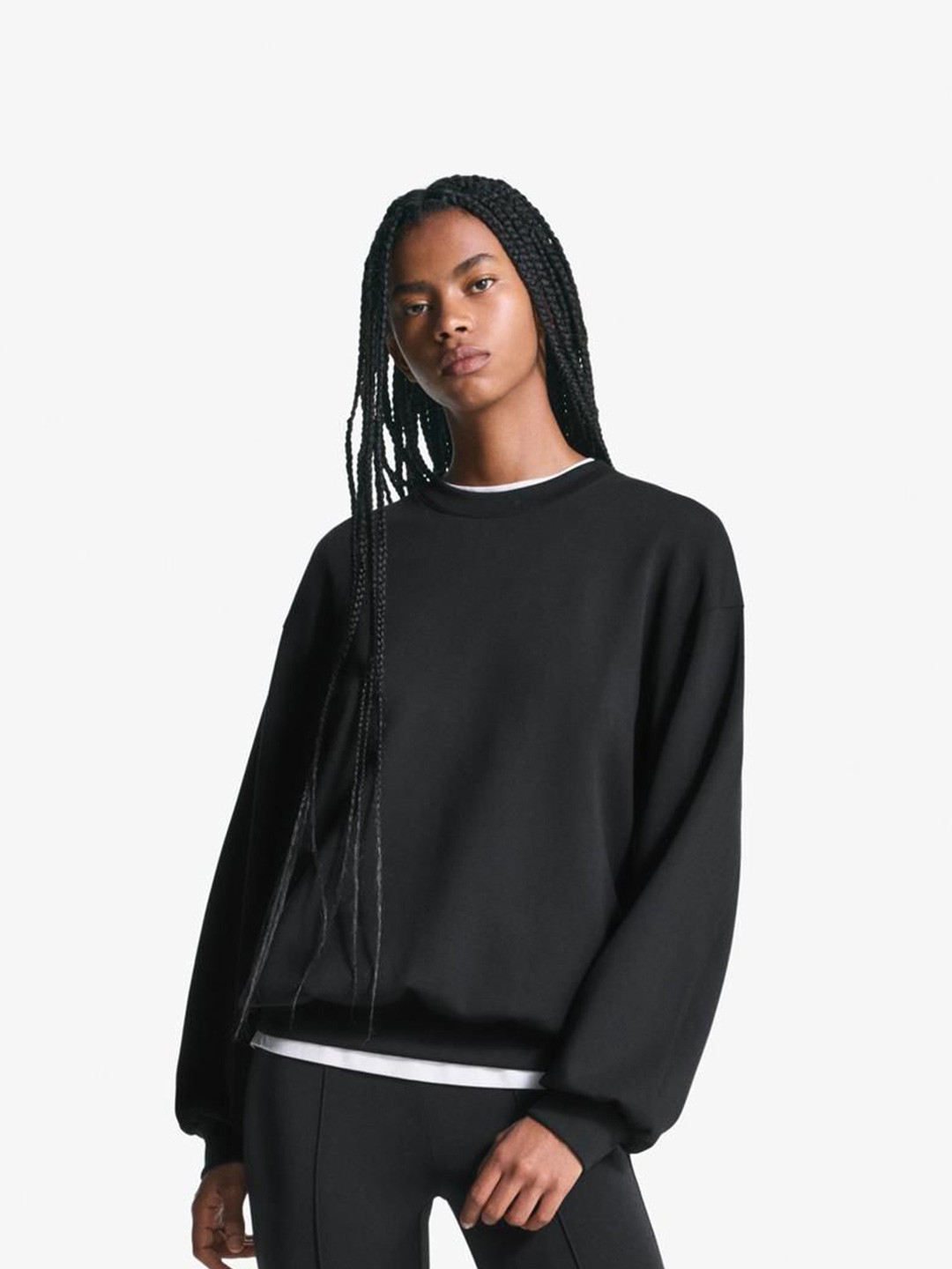 Bershka Women Oversize soft modal blend sweatshirt