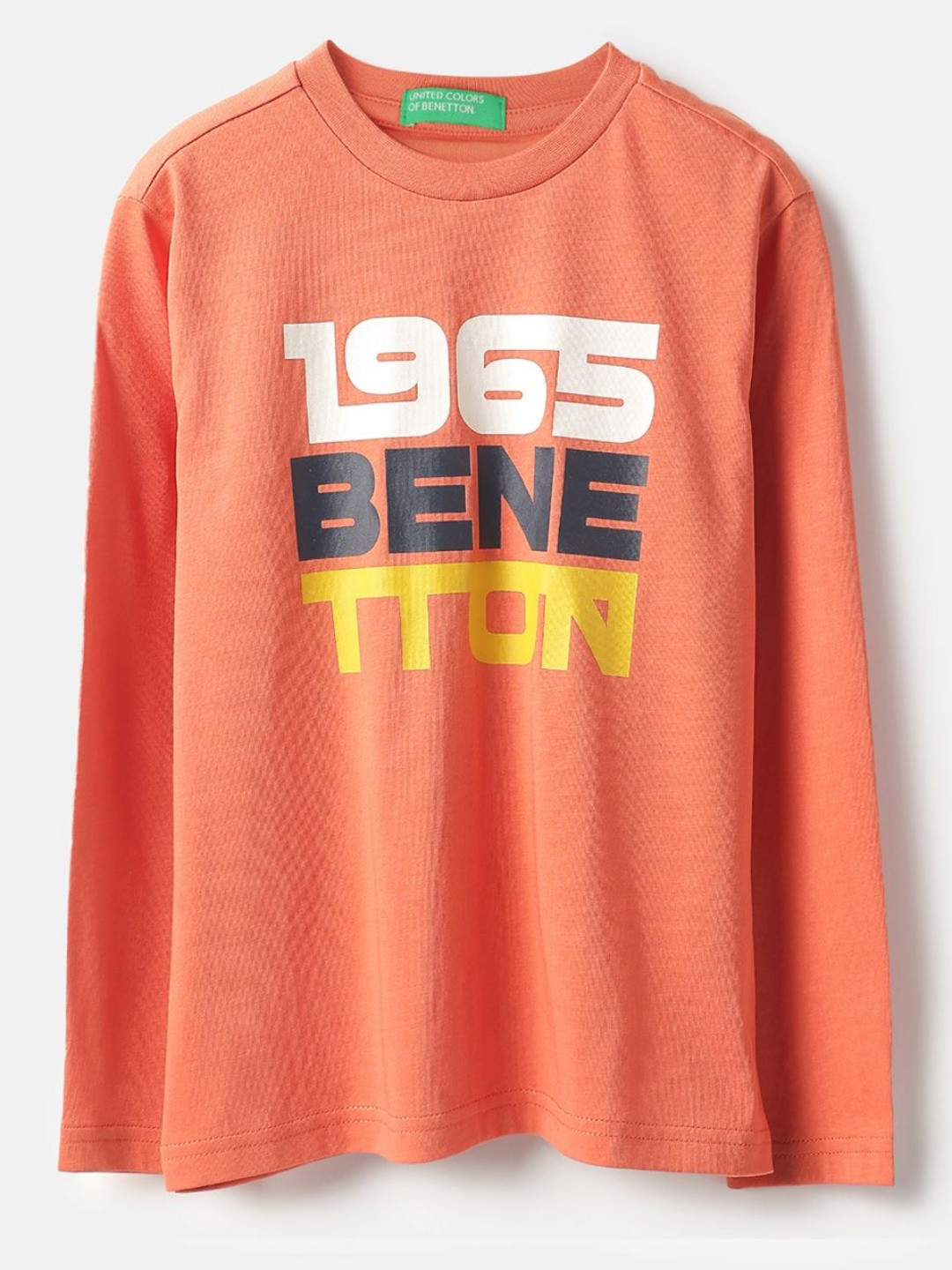 United Colors of Benetton Boys Typography Printed Round Neck Cotton T-shirt