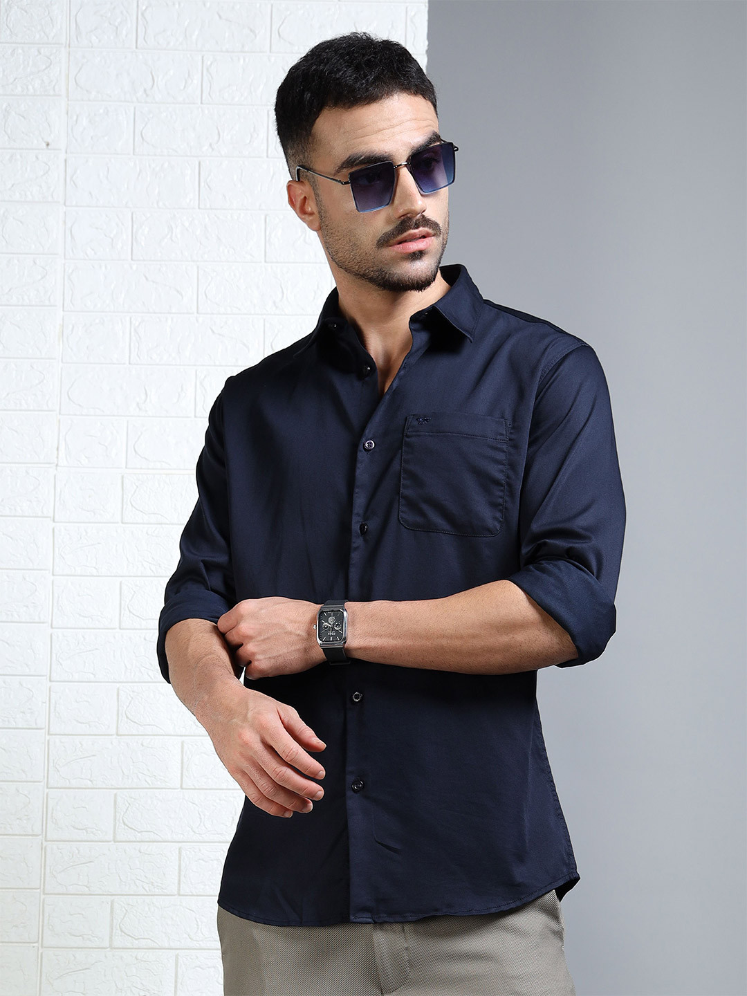 RIGS AND RAGS Spread Collar Oxford Regular Fit Casual Shirt