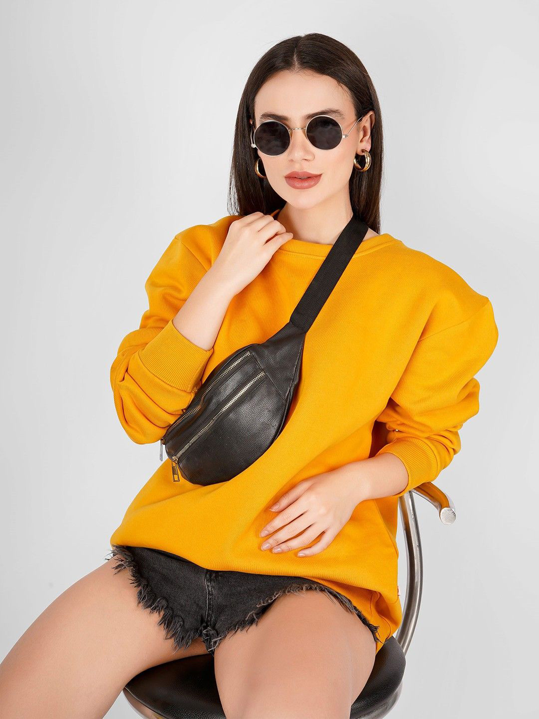 MIMID Women Relaxed Fit Round Neck Pure Cotton Pullover Sweatshirt