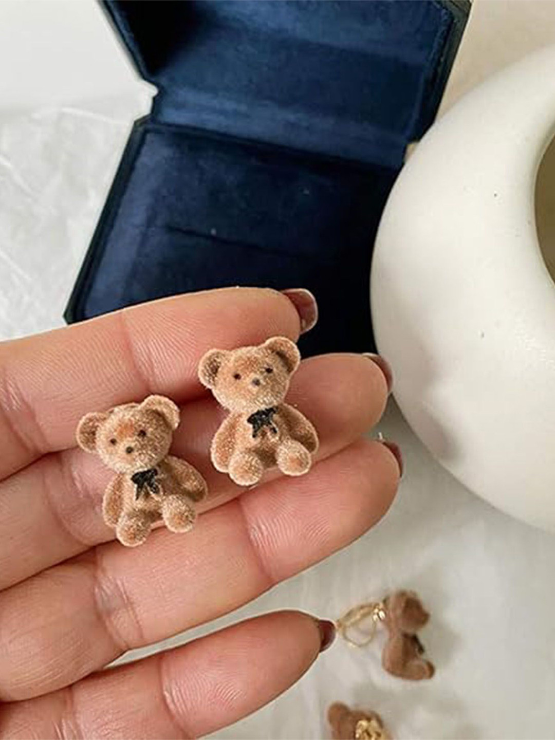 Aryee Sterling Silver Bear Shaped Studs