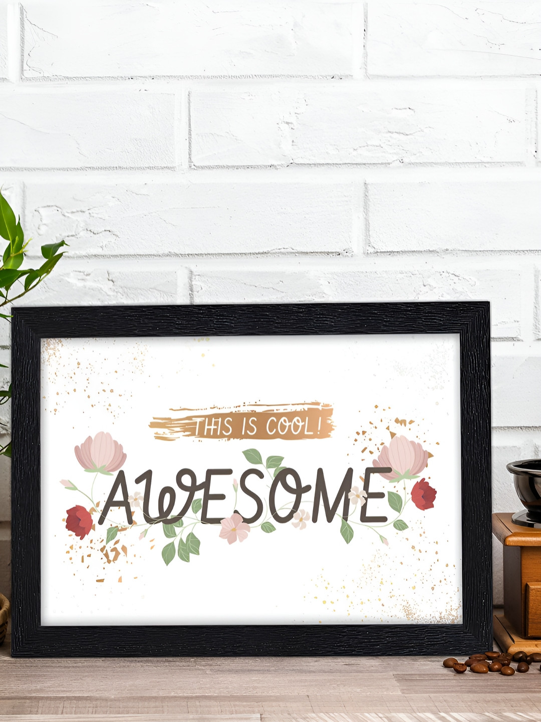 RANDOM White & Black Motivational Quote Printed Laminated Glossy Wall Frame