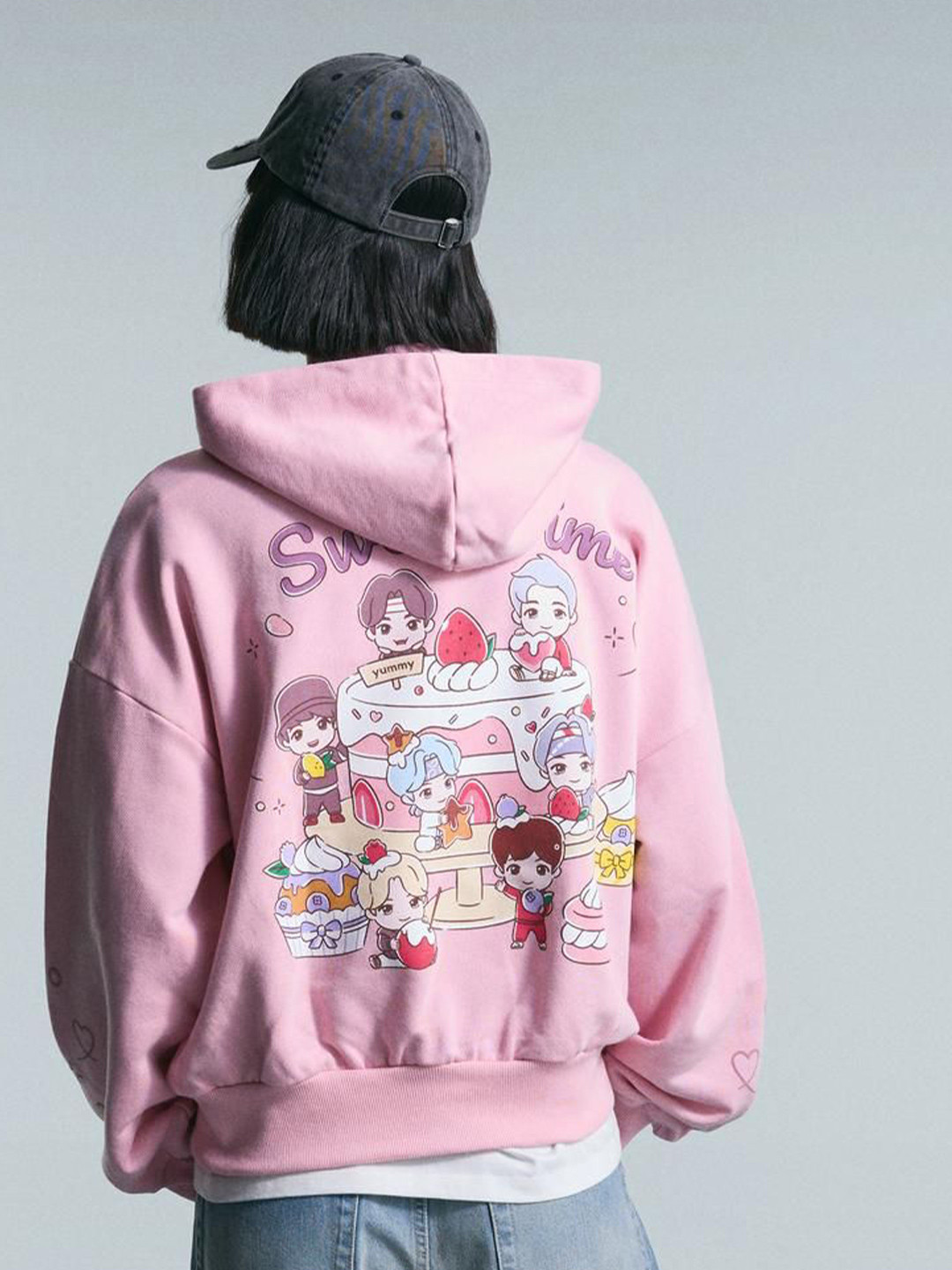 Bershka Tinytan Print Pure Cotton Hoodie