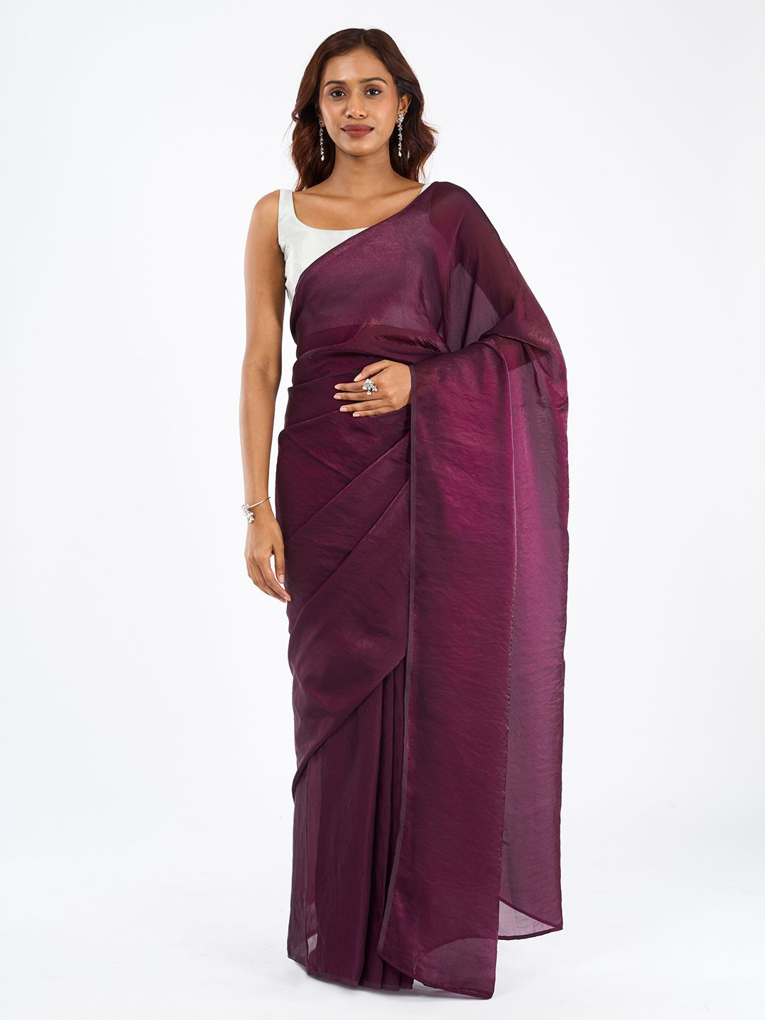 TEEJH Veditha Pre-Draped Satin Saree
