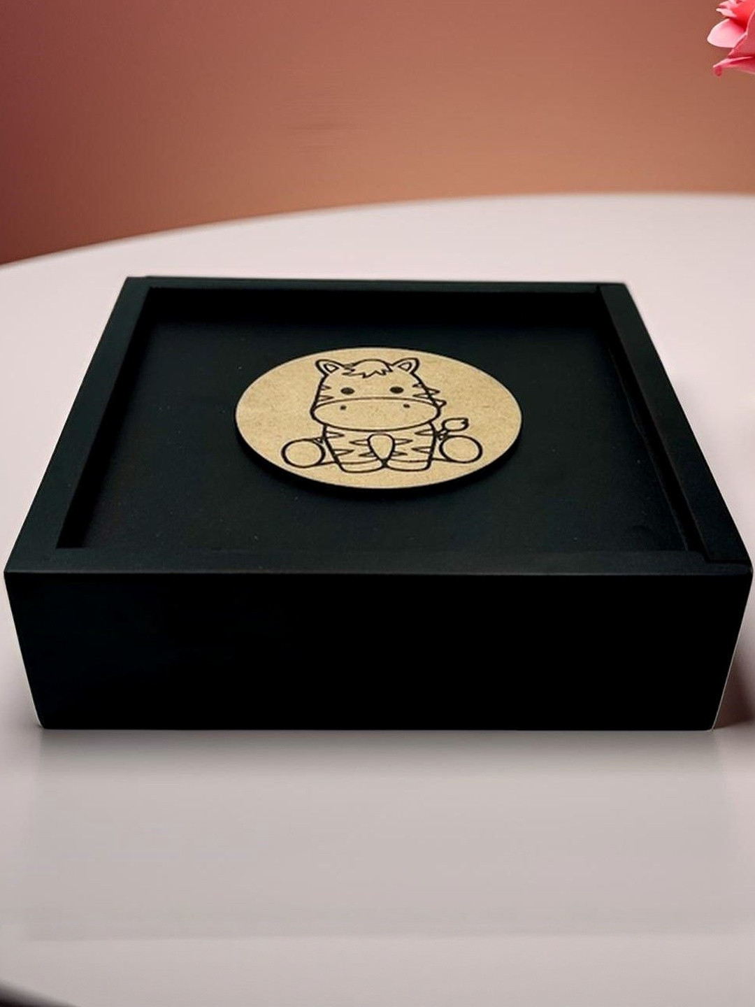 Angira handicrafts Brown Square Wooden 4 Section Handicraft Multi-Utility Dry Fruit Box