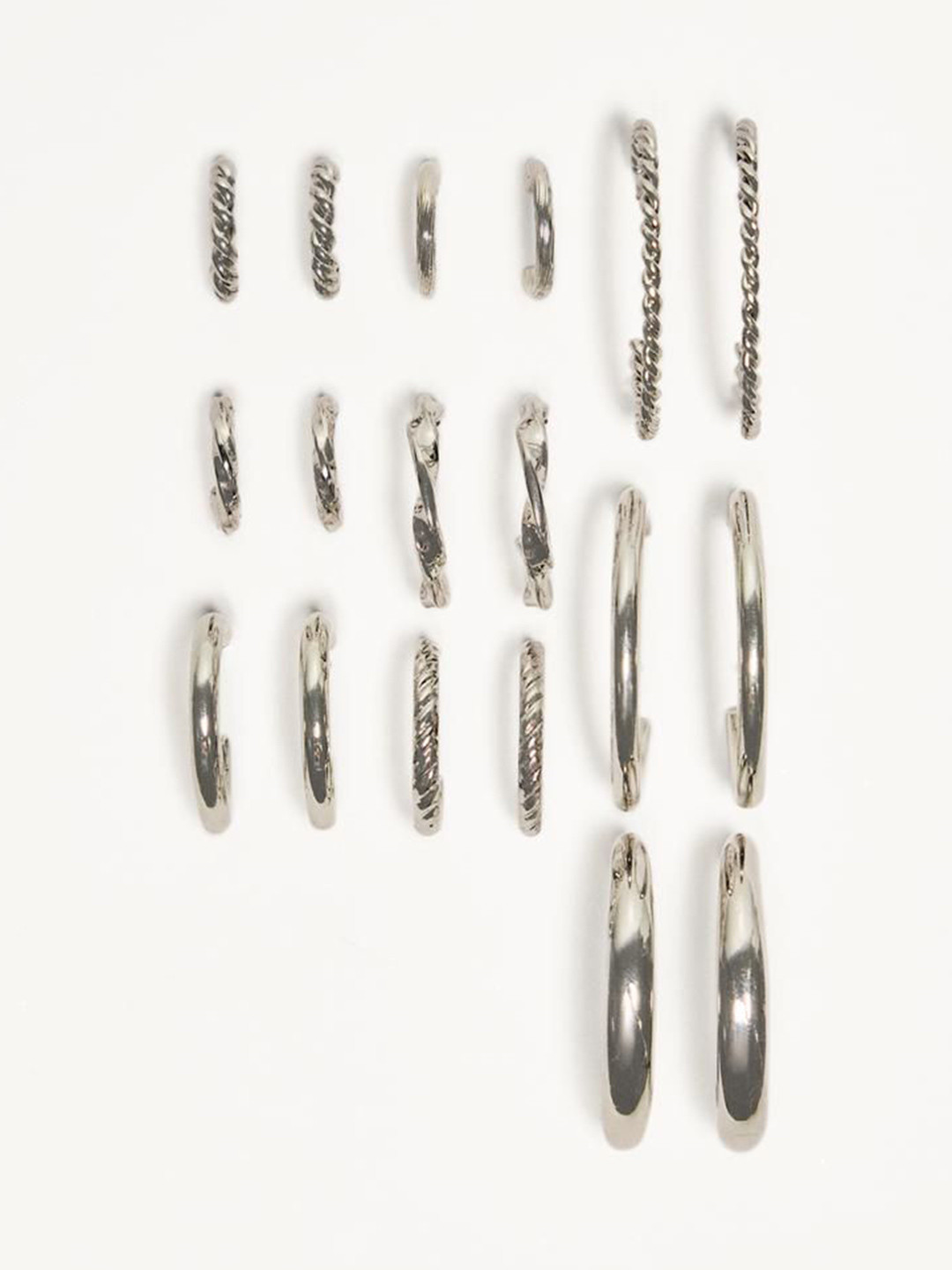 Bershka 9-Pack Of Hoop Earrings