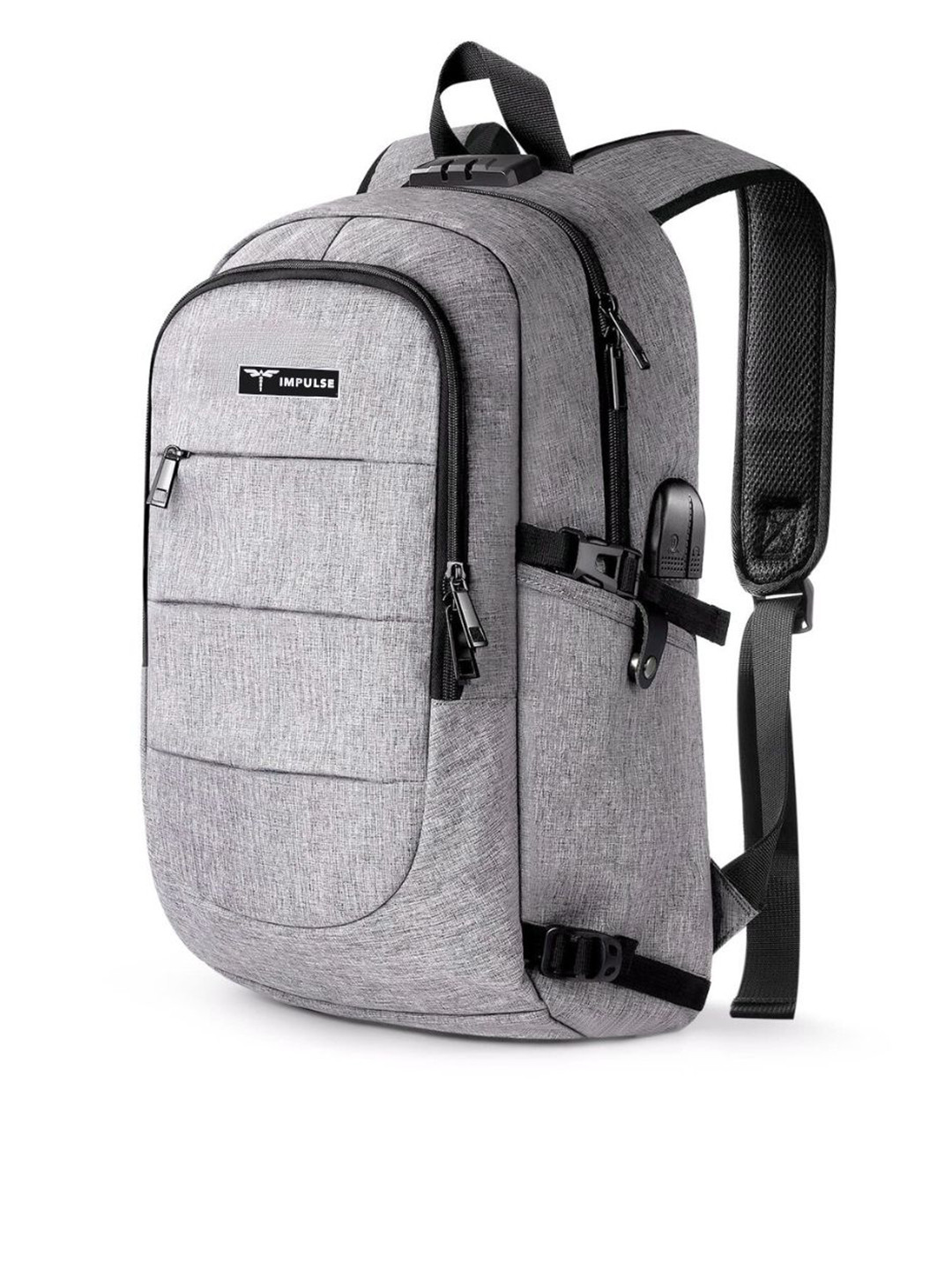 Impulse Unisex Brand Logo Backpack with USB Charging Port 40L