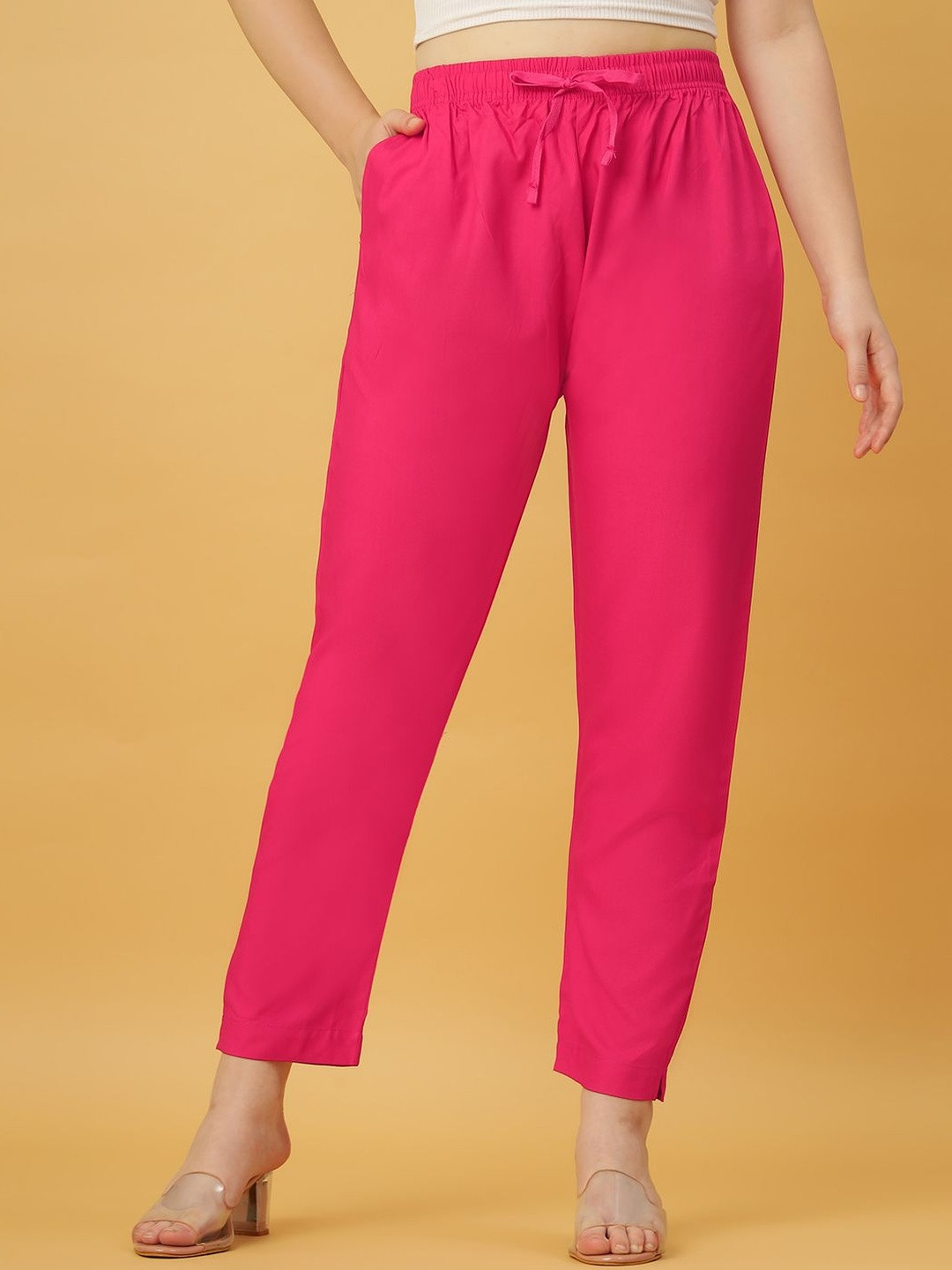 GANIX FASHION THAT DEFINE YOU Women Relaxed Straight Leg Straight Fit High-Rise Trousers