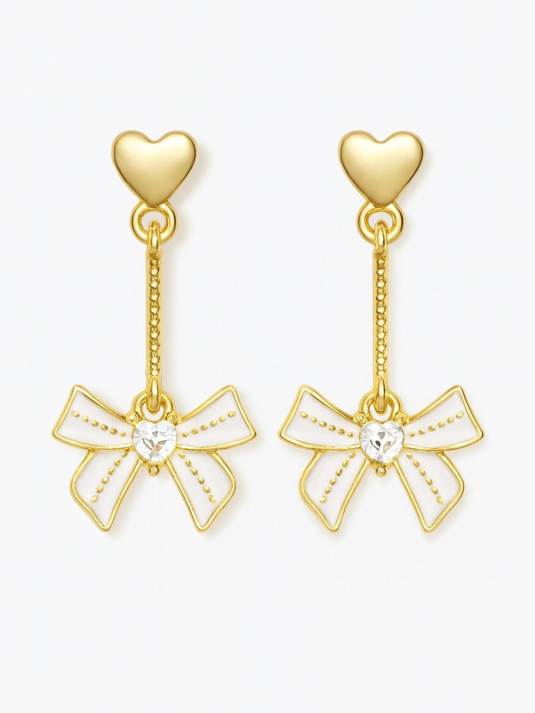 Tipsy Closet Women Gold-Plated Bow Contemporary Tassel Earrings