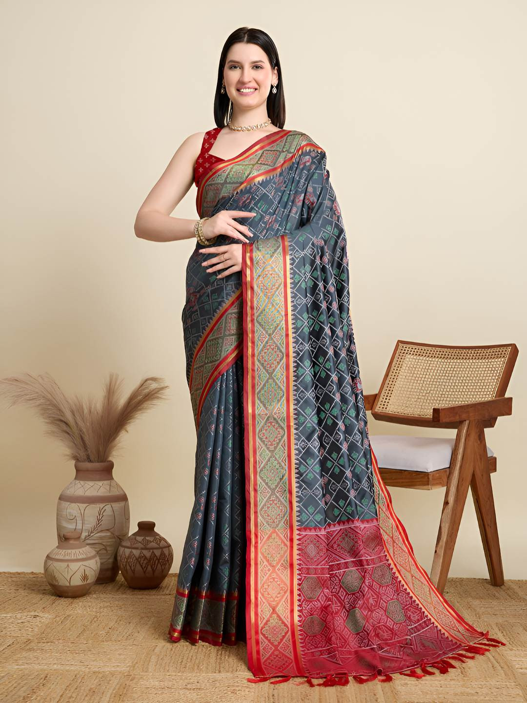 OFLINE SELECTION Ethnic Motifs Patola Saree